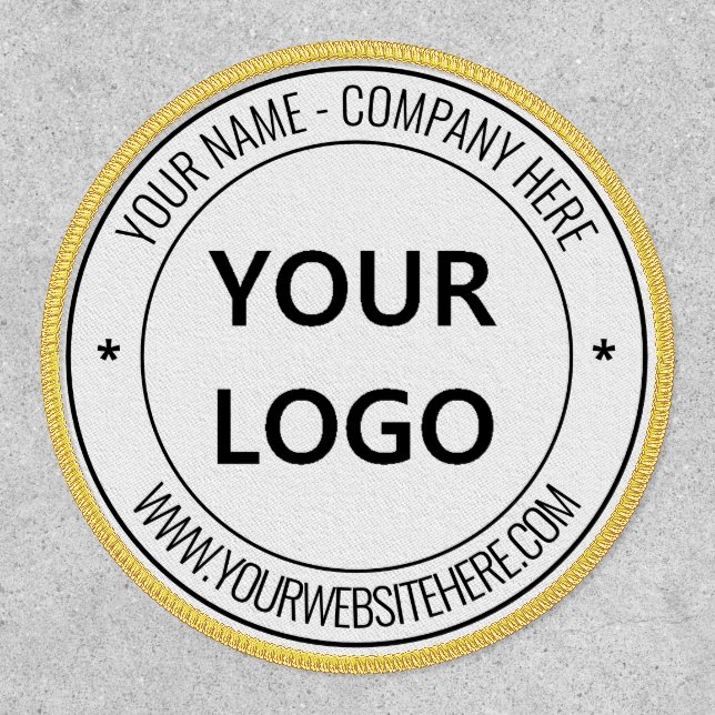 Custom Business Logo Name Website Address Stamp  Patch (Front)