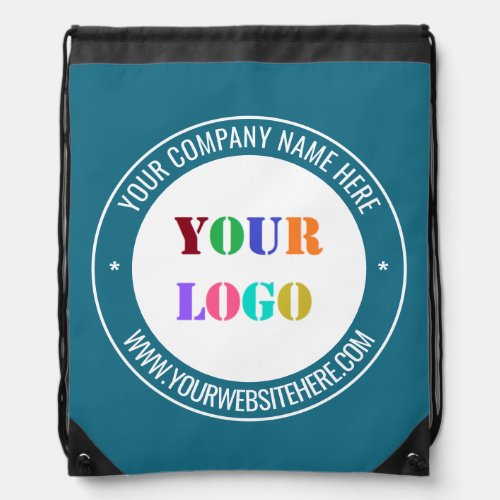 Custom Business Logo Name Website Drawstring Bag