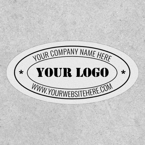 Custom Business Logo Name Website Oval Patch