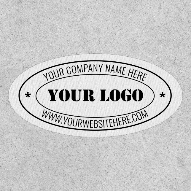 Custom Business Logo Name Website Oval Patch (Front)
