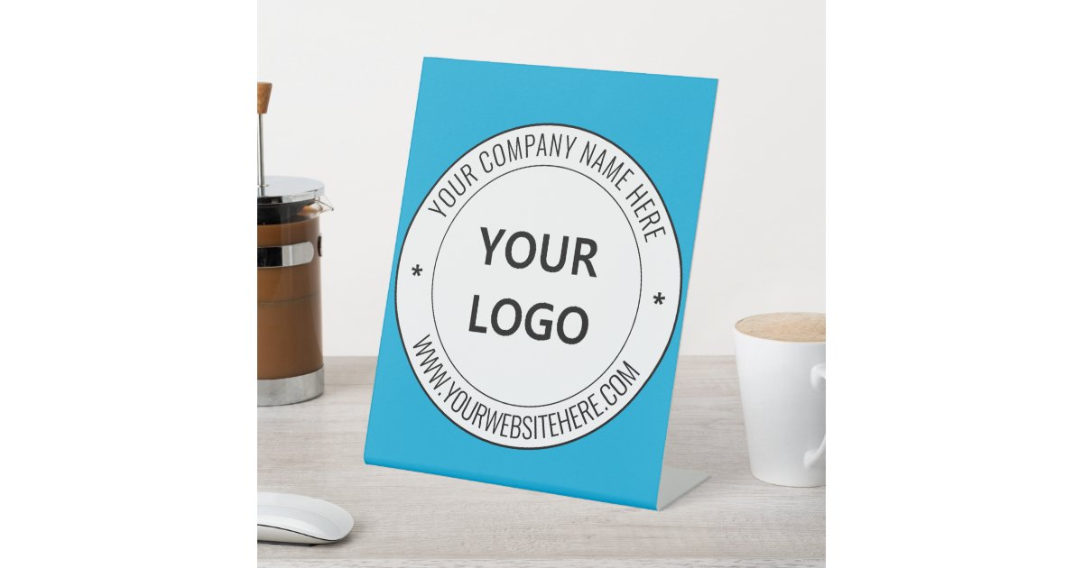Custom Business Logo Name Website Pedestal Sign | Zazzle