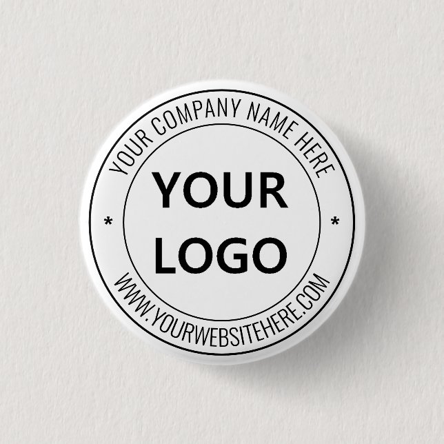 Custom Business Logo Name Website Round Button (Front)