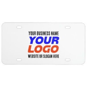 Custom Business Logo, Name, Website, Slogan License Plate