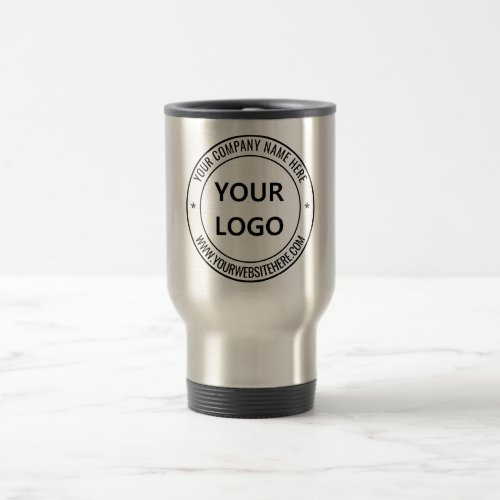 Custom Business Logo name Website Stamp Travel Mug