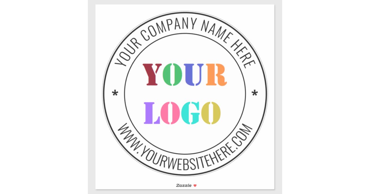 Custom Business Logo Name Website Sticker Template | Zazzle