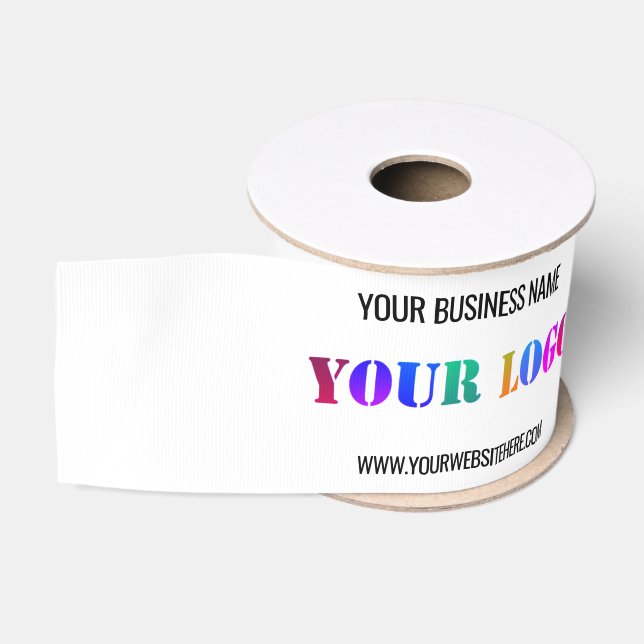Custom Business Logo Name Website Your Company Grosgrain Ribbon (Spool)