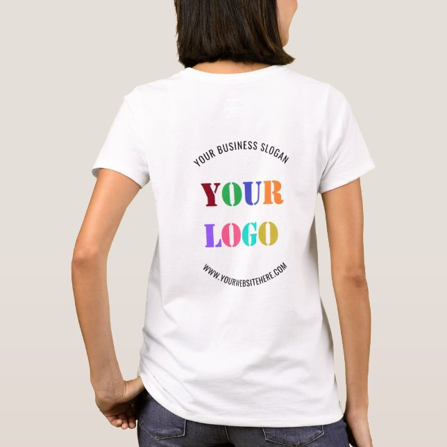 Custom Business Logo Name Websitel Company T-Shirt (Back)