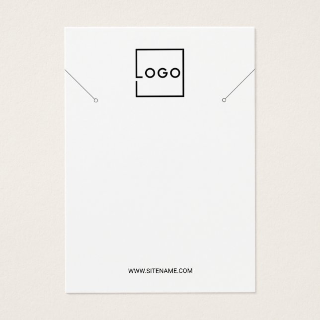 Custom Business Logo Necklace Display Cards (Front)