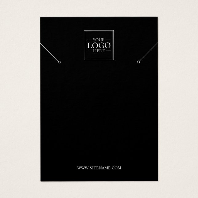 Custom Business Logo Necklace Display Cards (Front)