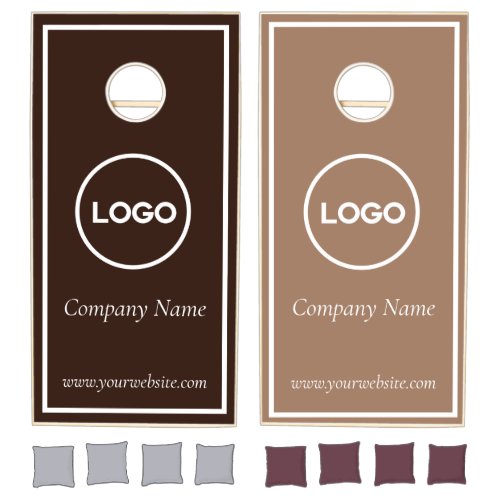 Custom Business Logo Neutral Minimal Design Cornhole Set