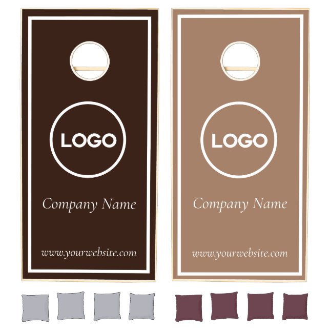 Custom Business Logo Neutral Minimal Design Cornhole Set (Set)