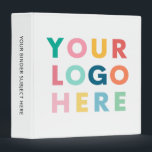 Custom Business Logo No Minimum Branded Company 3 Ring Binder<br><div class="desc">Custom Business Logo No Minimum Branded Company 3 ring binder. Upload your own logo and there it is. Your own office binder. Isn't that magic? Designed by Club Magique</div>