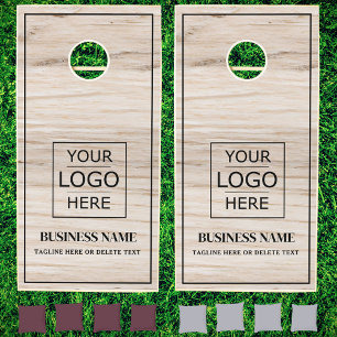 Custom Business Logo Oak Wood Branded Cornhole Set