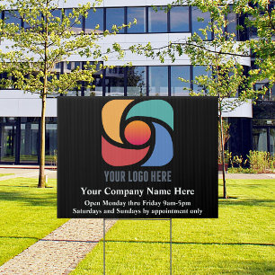 Custom Business Logo Office Building Black Yard Sign