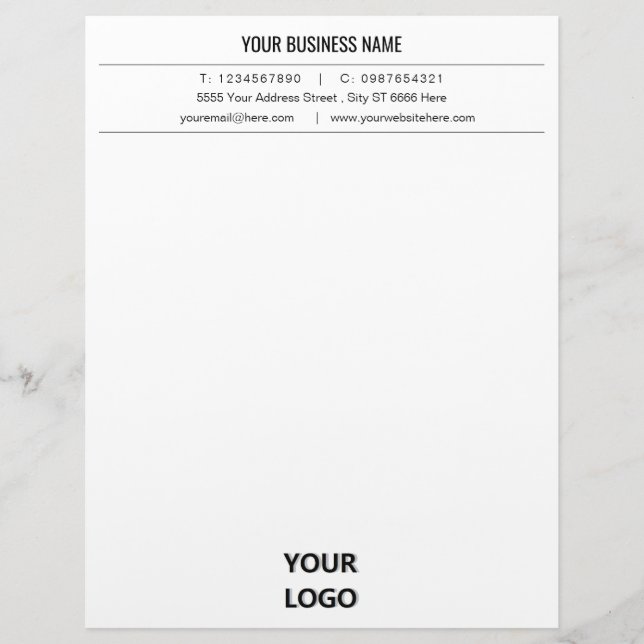 Custom Business Logo Office Letterhead - Company (Front)