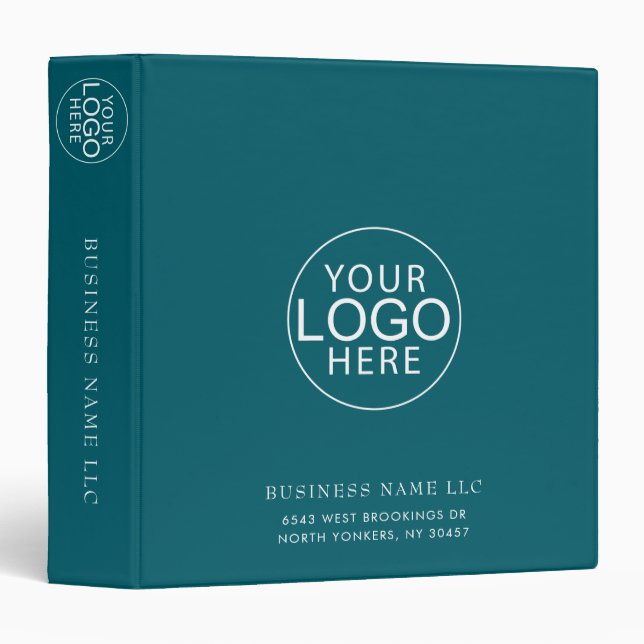 Custom Business Logo Office Minimalist 3 Ring Binder (Front/Spine)