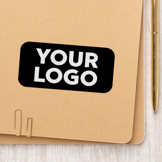 Custom Business Logo on Black Branded Rectangle Patch (On Folder)