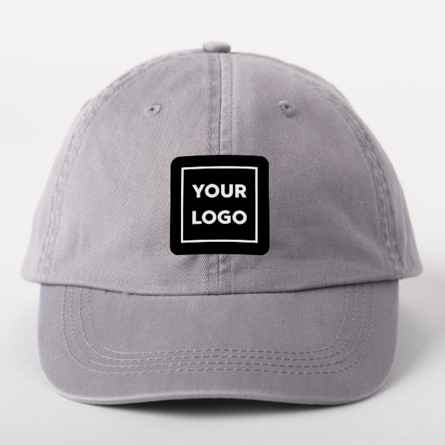 Custom Business Logo on Black Branded Square Patch (On Headwear)