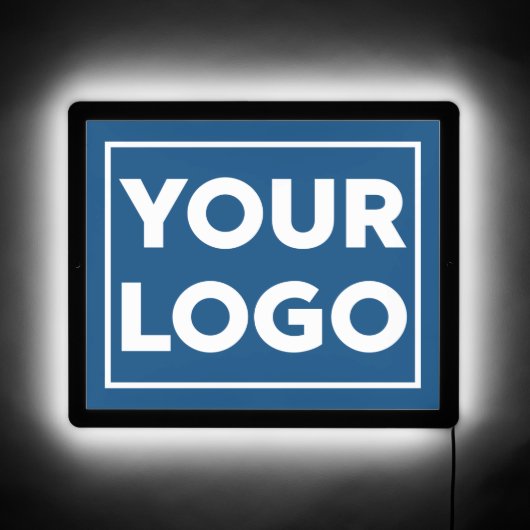 Custom Business Logo on Blue LED Sign (Front)