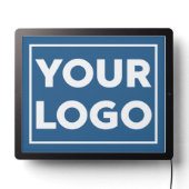 Custom Business Logo on Blue LED Sign (Lights Off)