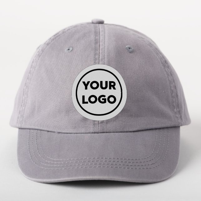 Custom Business Logo on Grey Branded Circle Patch (On Headwear)