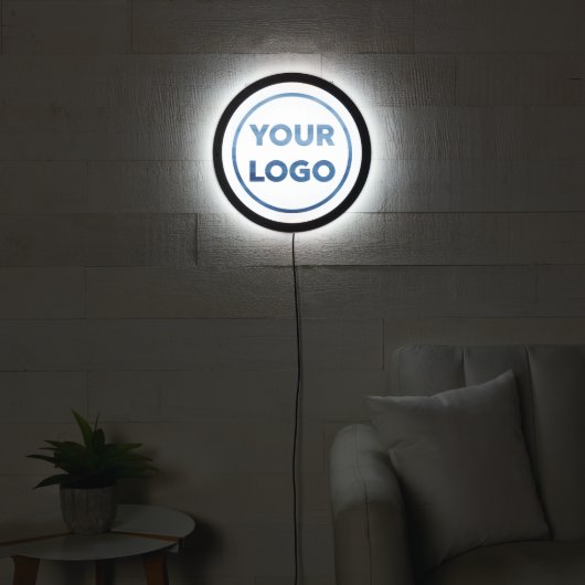 Custom Business Logo on White LED Sign (Living Room)