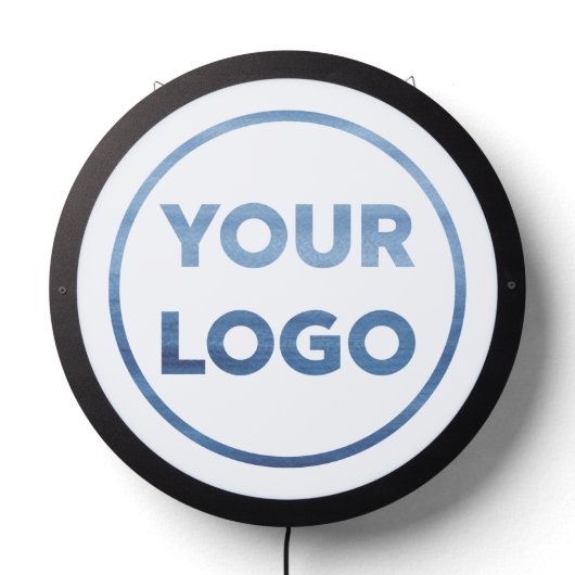 Custom Business Logo on White LED Sign (Lights Off)