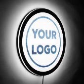 Custom Business Logo on White LED Sign (Angle)