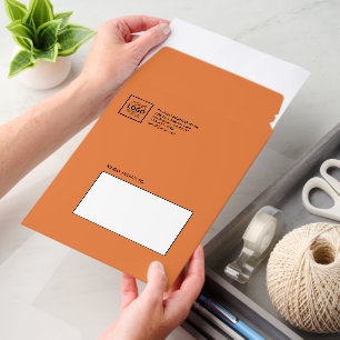 Custom Business Logo Orange Cardstock Envelope Mailers