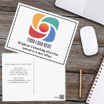 Custom Business Logo Our Office Has Moved Postcard<br><div class="desc">We have a new address moving postcards for a modern business or chic corporation looking to update their clients on a new location. Our office has moved. Simple company change of address cards with your custom corporate logo. Customize the change of address on the back.</div>
