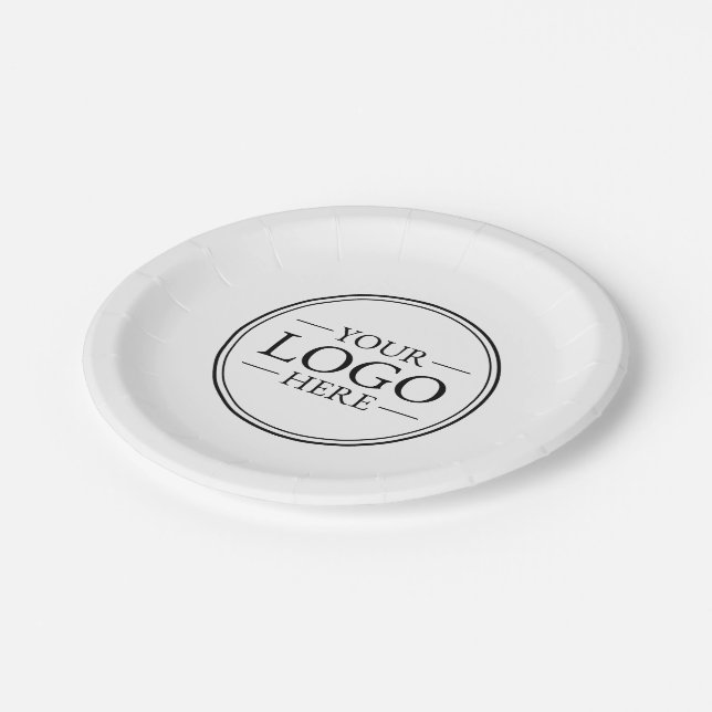 Custom Business Logo Paper Plates (Angled)