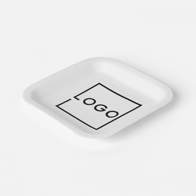 Custom Business Logo Paper Plates (Angled)