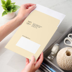 Custom Business Logo Pastel Yellow Cardstock Envelope Mailers