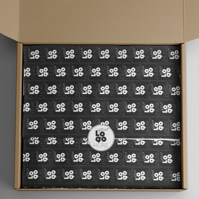 Custom Business Logo Pattern Black Tissue Paper (Creator Uploaded)