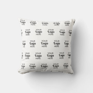 Custom Business Logo Pattern Corporate Branded Throw Pillow