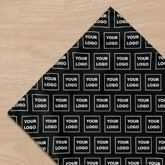 Custom Business Logo Pattern on Black Bandana