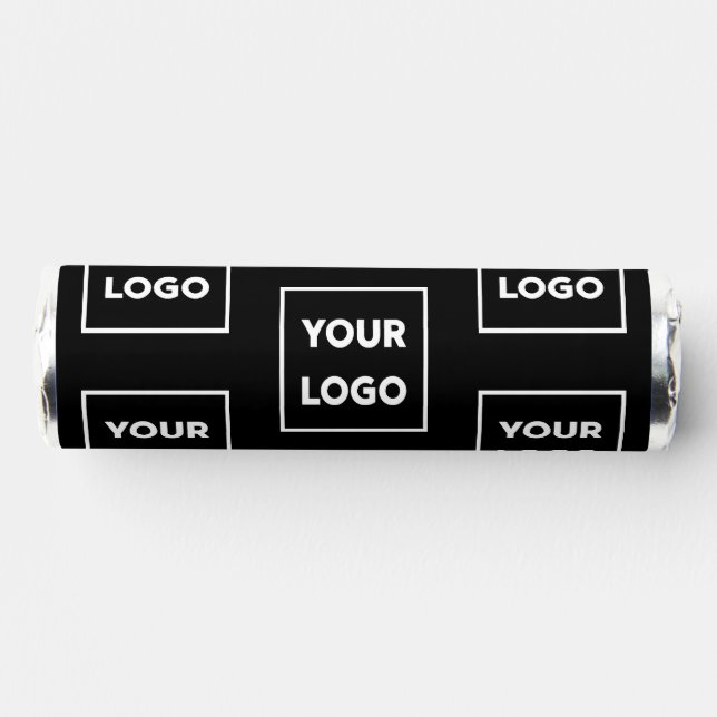 Custom Business Logo Pattern on Black Breath Savers® Mints (Right)