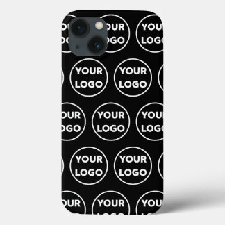 Custom Business Logo Pattern on Black iPhone 13 Case