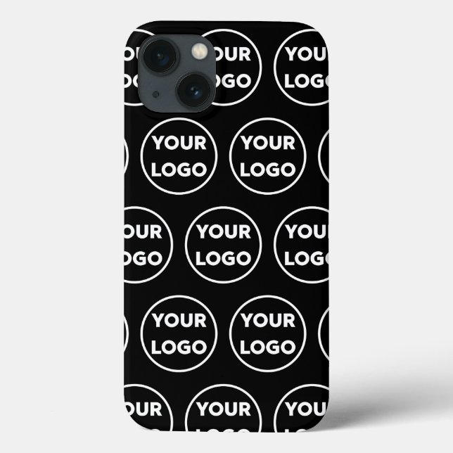 Custom Business Logo Pattern on Black Case-Mate iPhone Case (Back)