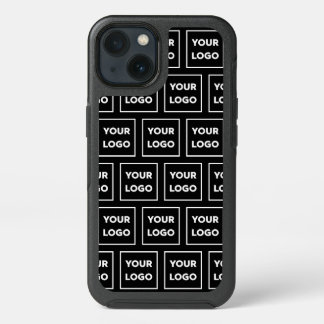 Custom Business Logo Pattern on Black iPhone 13 Case
