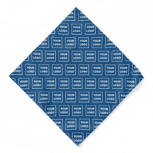 Custom Business Logo Pattern on Blue Bandana