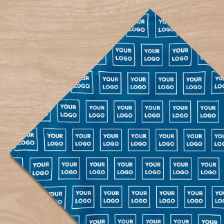 Custom Business Logo Pattern on Blue Bandana