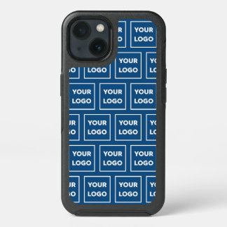 Custom Business Logo Pattern on Blue iPhone 13 Case