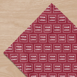 Custom Business Logo Pattern on Burgundy Red Bandana