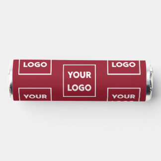 Custom Business Logo Pattern on Burgundy Red Breath Savers® Mints