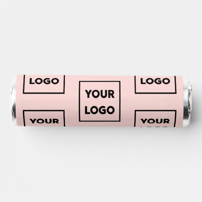 Custom Business Logo Pattern on Coral Pink Breath Savers® Mints (Right)
