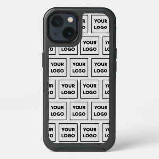 Custom Business Logo Pattern on Grey iPhone 13 Case
