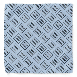 Custom Business Logo Pattern on Light Blue Bandana