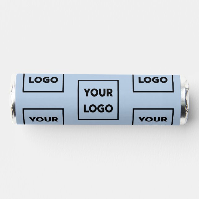 Custom Business Logo Pattern on Light Blue Breath Savers® Mints (Right)