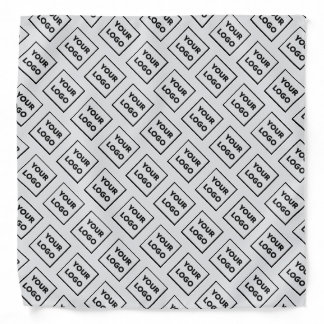 Custom Business Logo Pattern on Light Grey Bandana